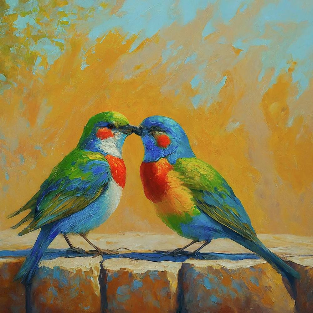 Birds Kissing