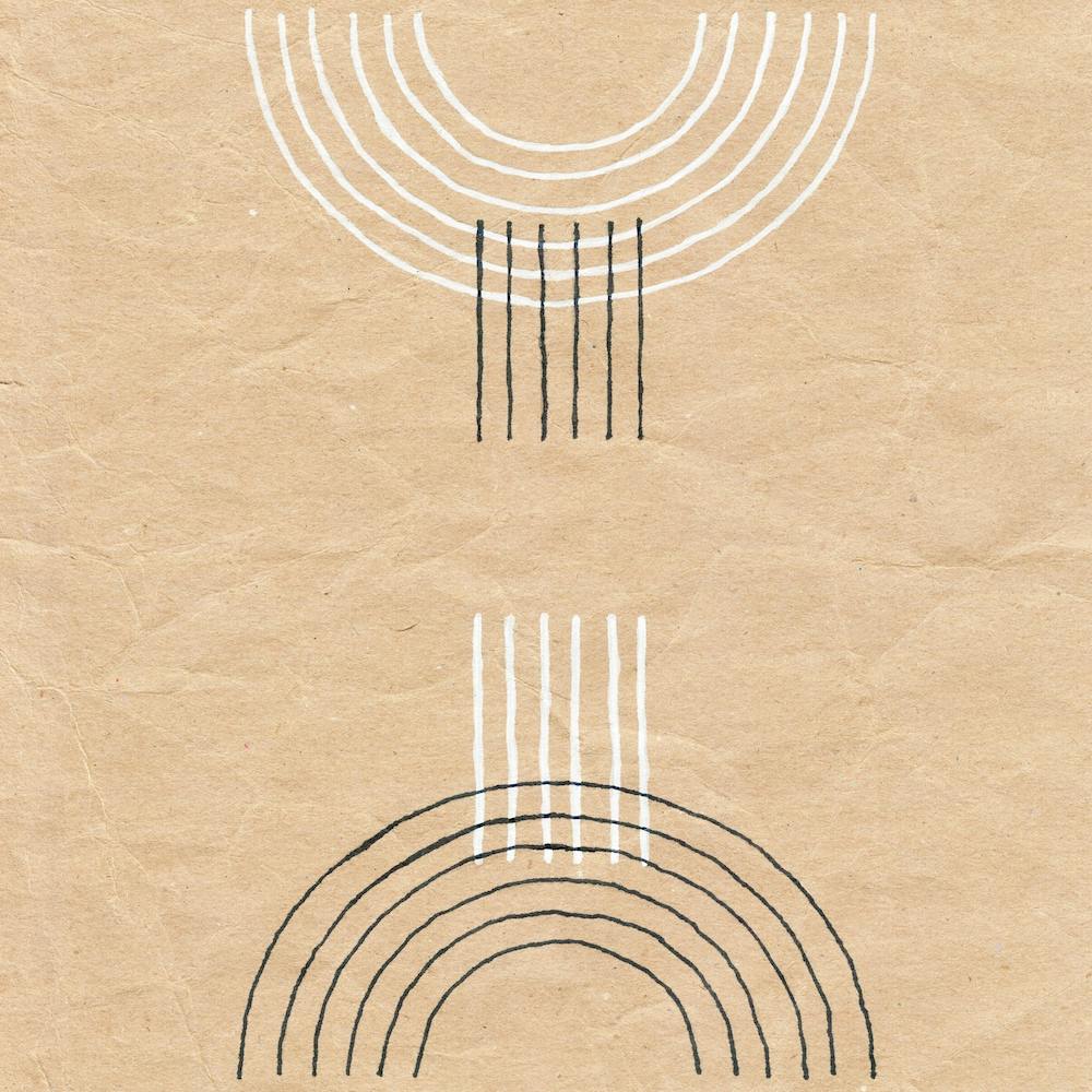 Neutral lines on old paper background