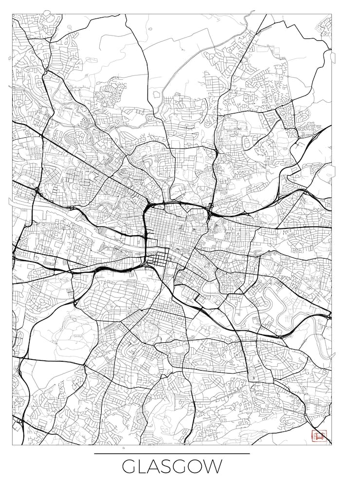 Glasgow Map Minimal