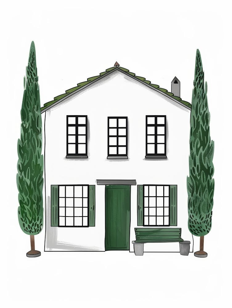 Haus mit grünen Fensterläden 1