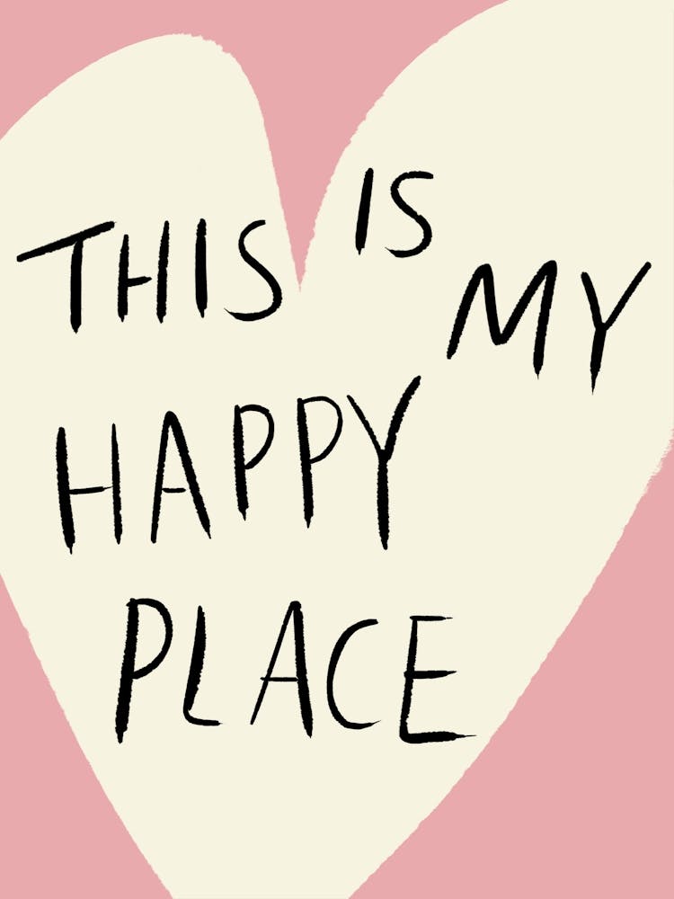 This is My Happy Place Cream and Pink