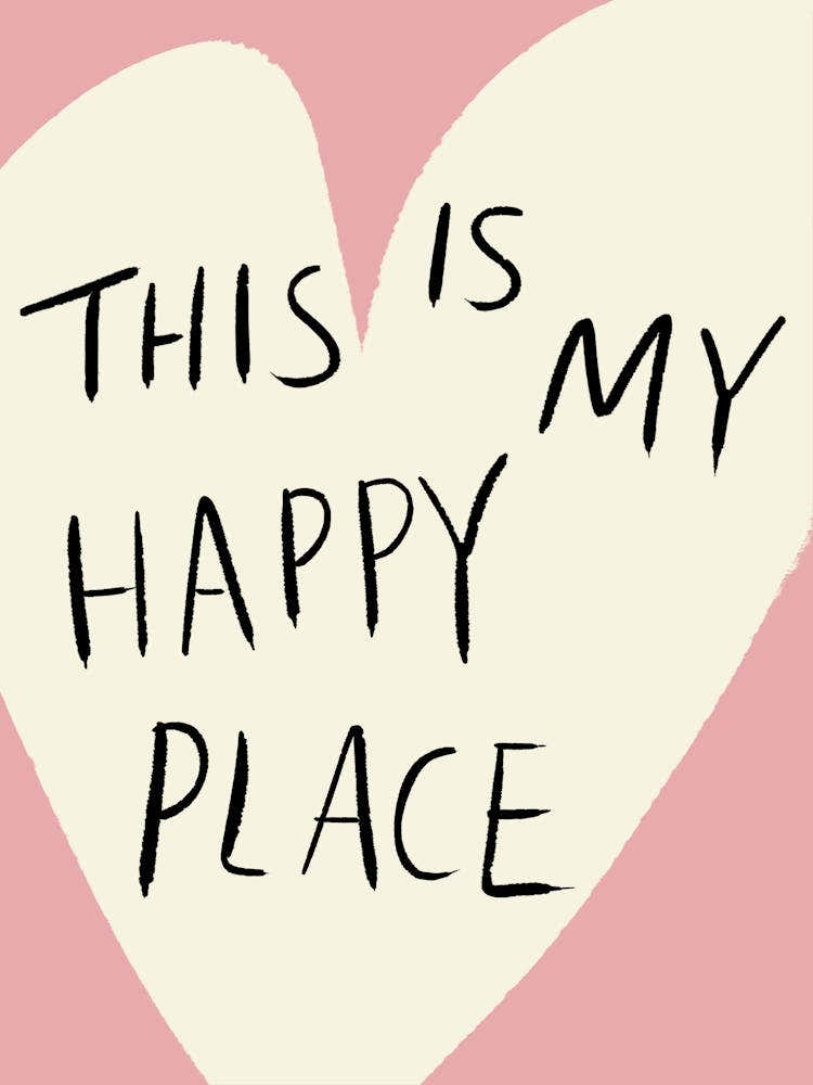 This is My Happy Place Cream and Pink