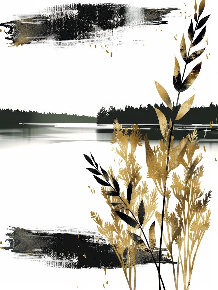 Impression sur Toile Or et Noir 42