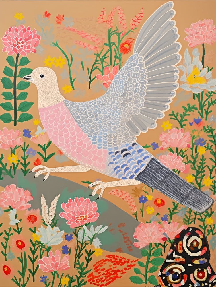 Maximalist Bird Painting Grey Plover 4