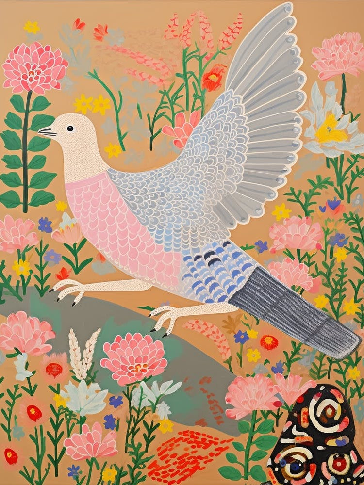 Maximalist Bird Painting Grey Plover 4