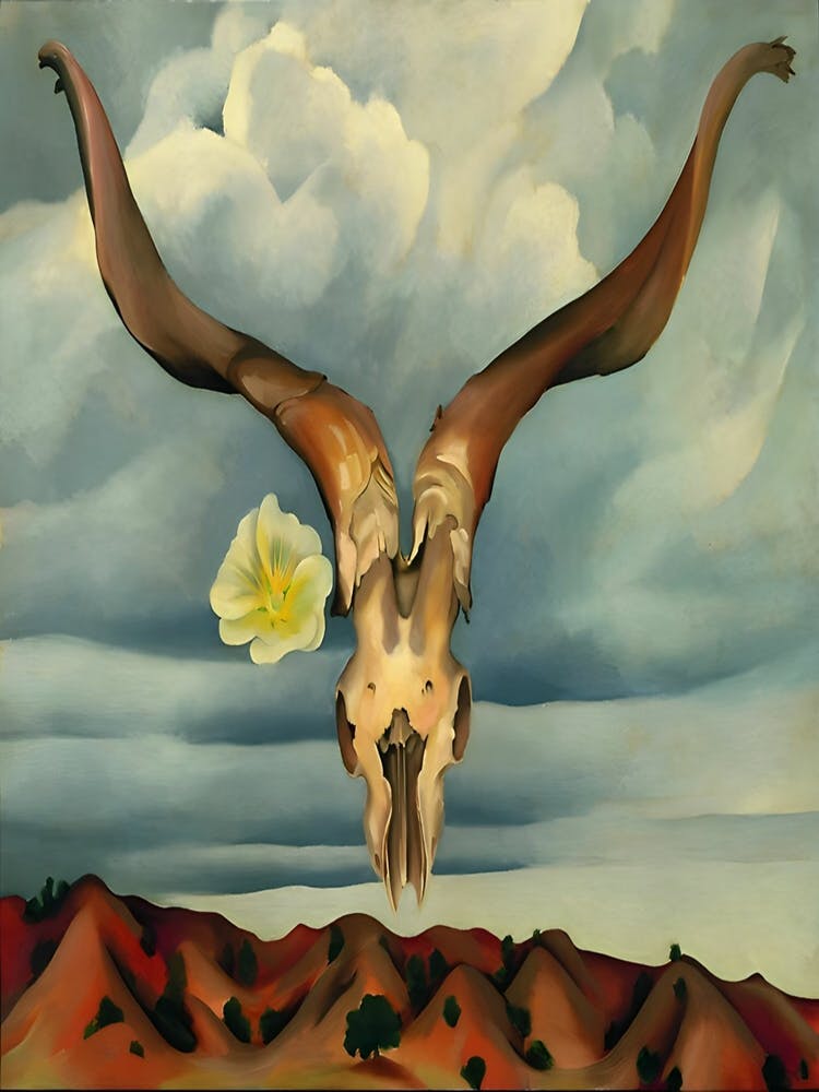 Georgia O'Keeffe - Ram's Head, White Hollyhock-Hills 1