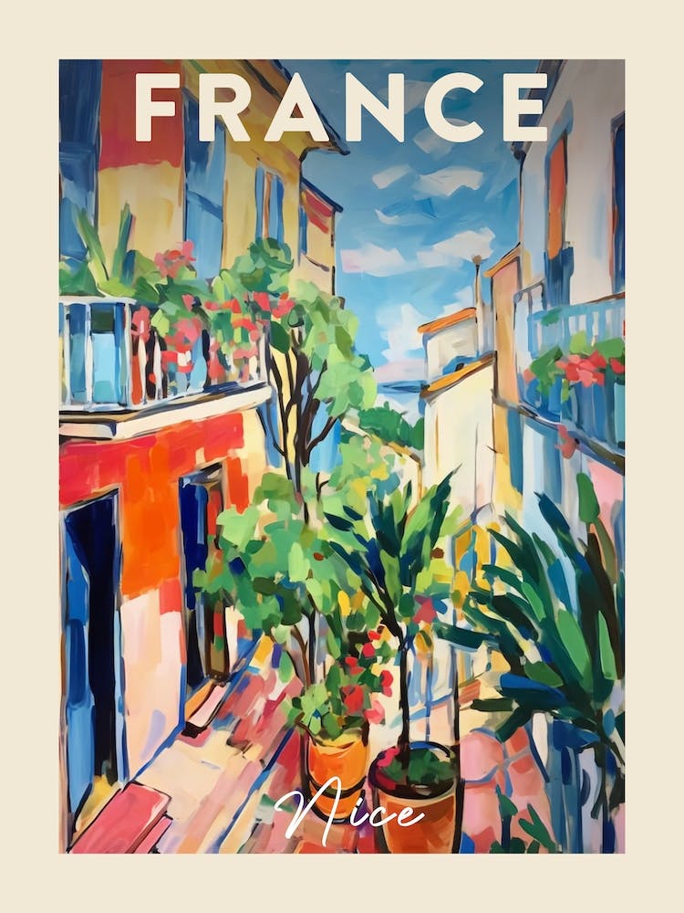 Nice France 2 Fauvist Painting Travel Poster
