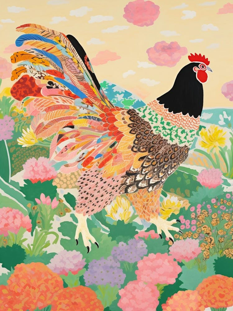 Maximalist Bird Painting Chicken 3