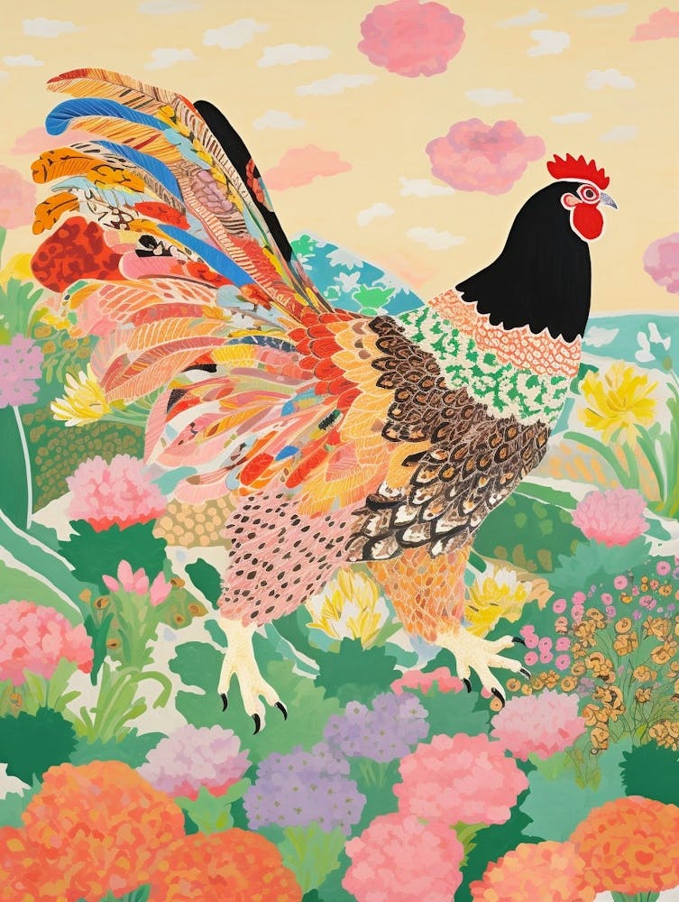 Maximalist Bird Painting Chicken 3