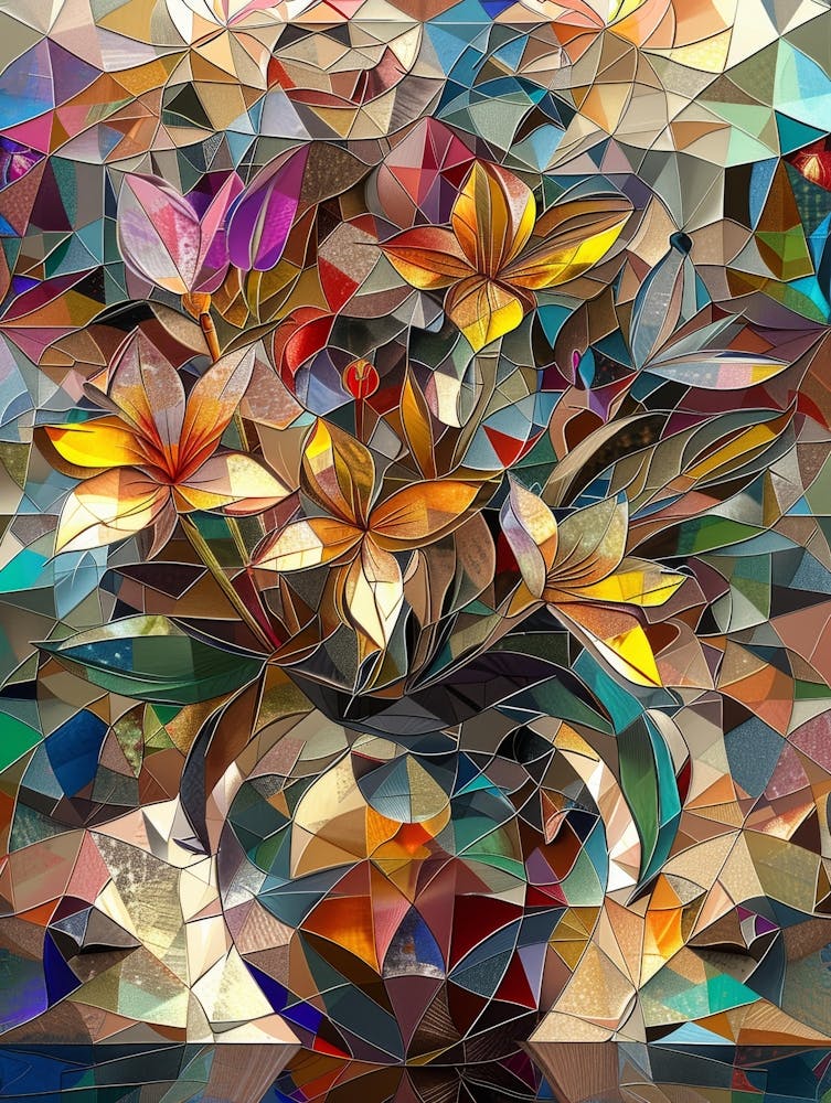 Fleurs Abstraites Dans Un Vase 3