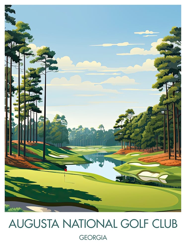 Augusta National Golf Club Georgia Augusta Poster Gift