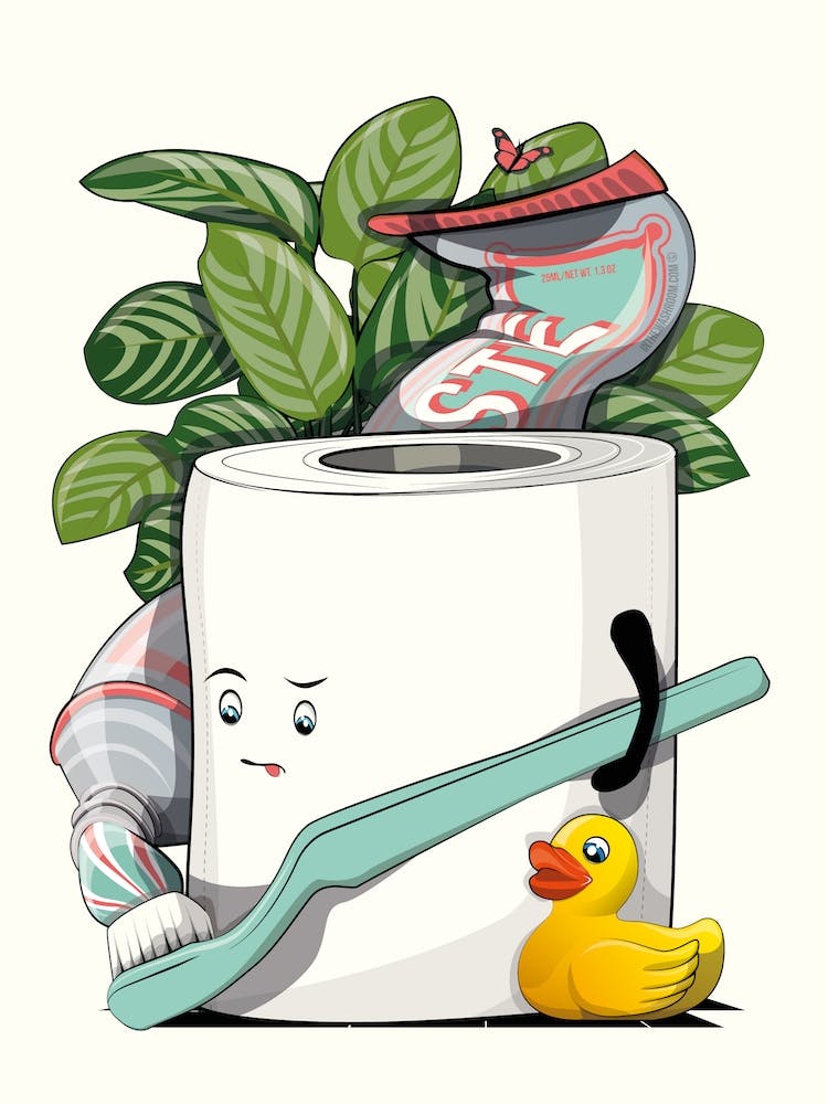 Toilet Paper Brushing Teeth