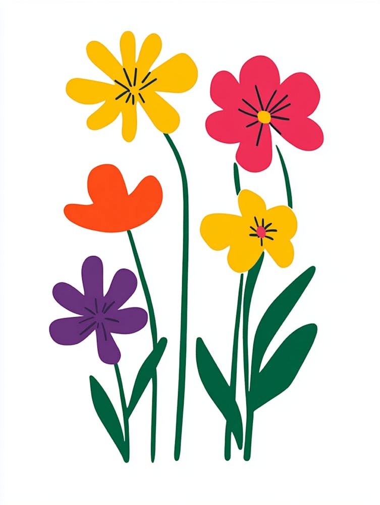 Flowers On A White Background 13