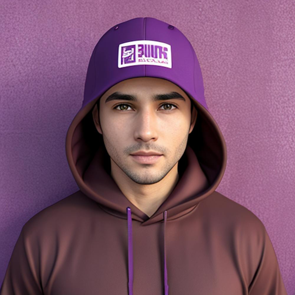 Man Wearing A Purple Hoodie