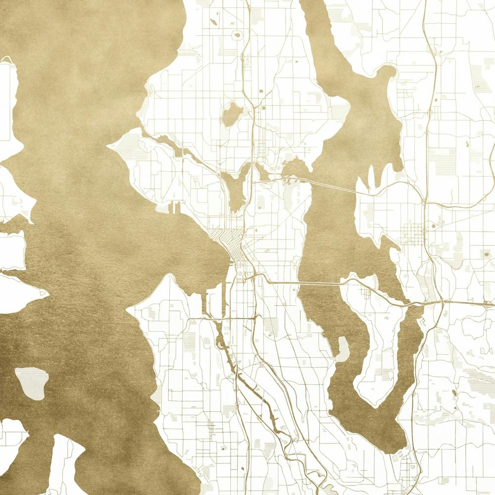 Seattle Gold Map On White