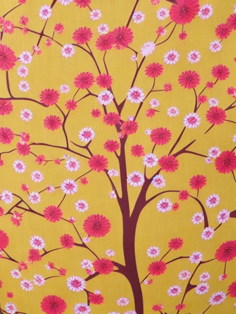 Umbrella Tree Floral Print Retro Pattern 2 Flower