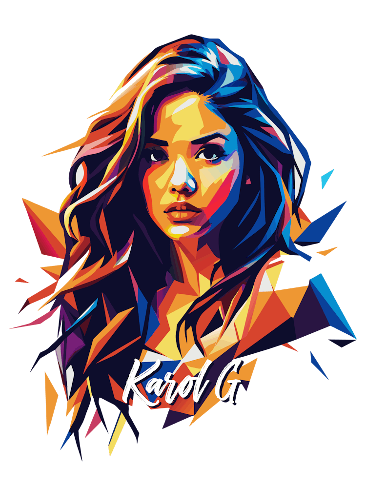 Karol G 03 Portrait Music Icon Style WPAP Pop Art