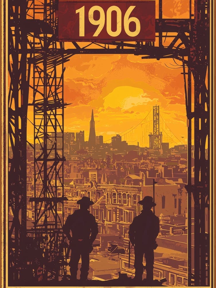 Aihrgdesign A Vintage Poster Depicting The Rebuilding Of San 8