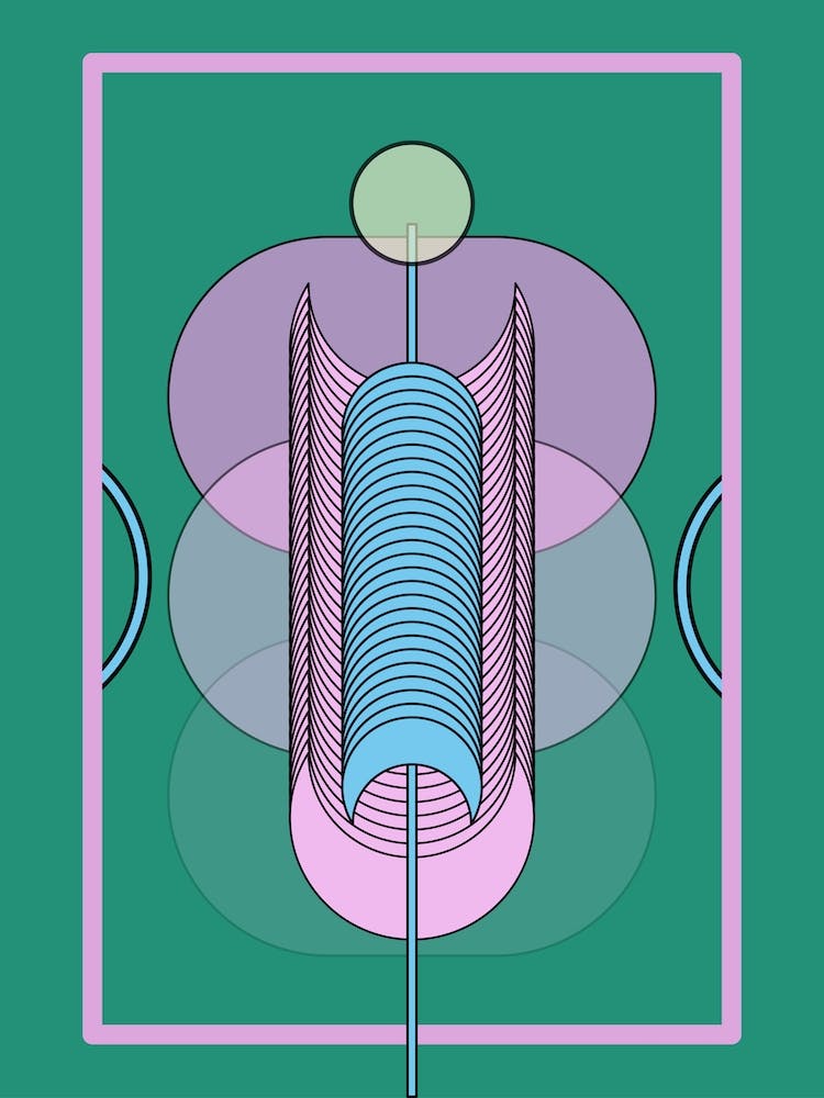 Bubble Pink Green Geometric Abstract