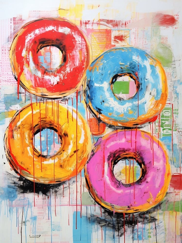 Donut Pop Art Risograph Inspired 1