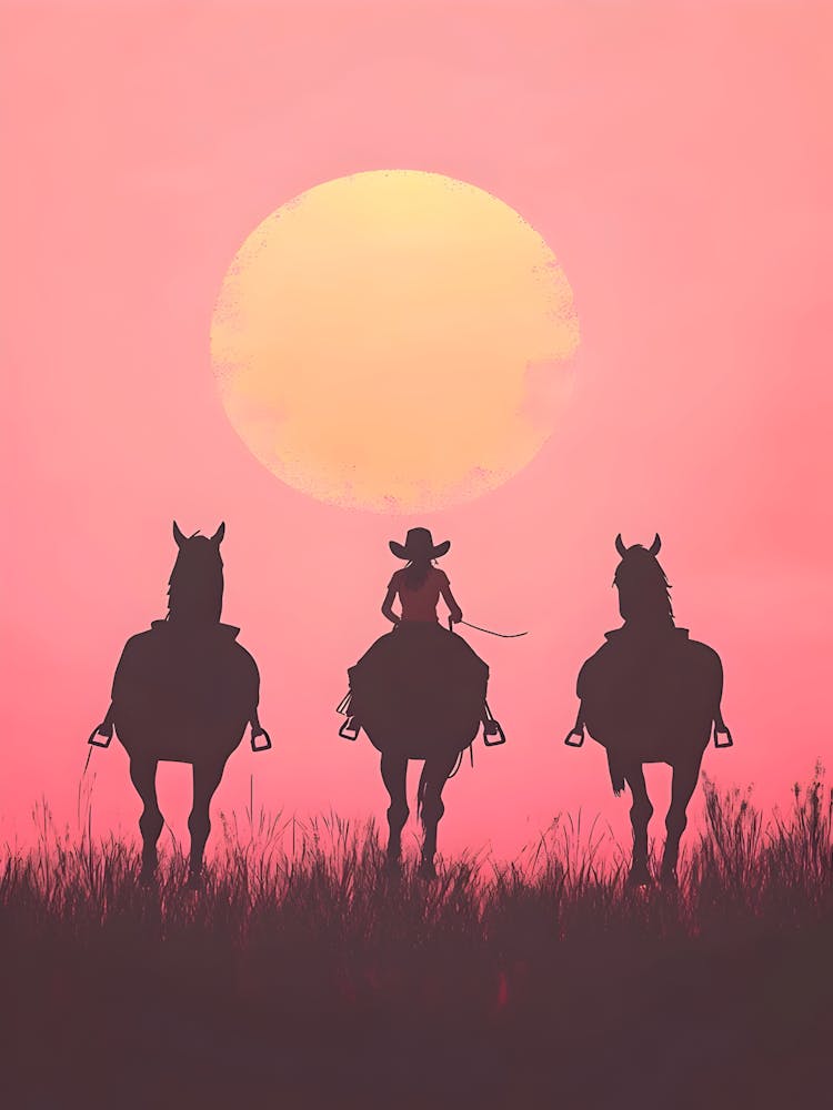 Cowboys At Sunset