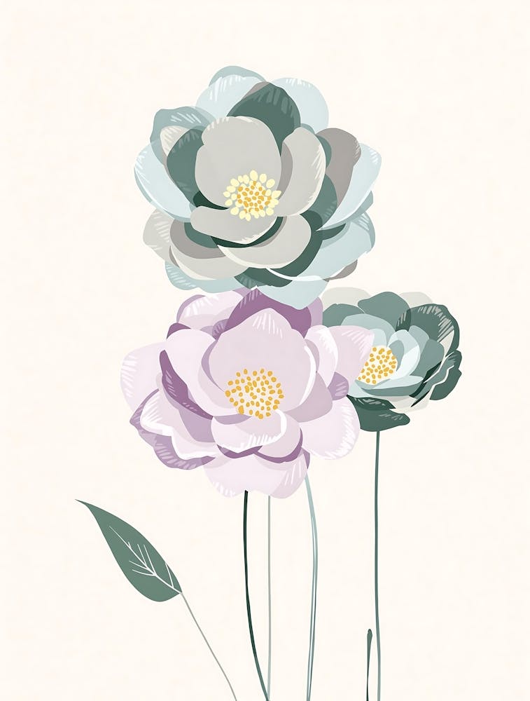 Soft Pastel Floral Arrangement with Elegant Stems