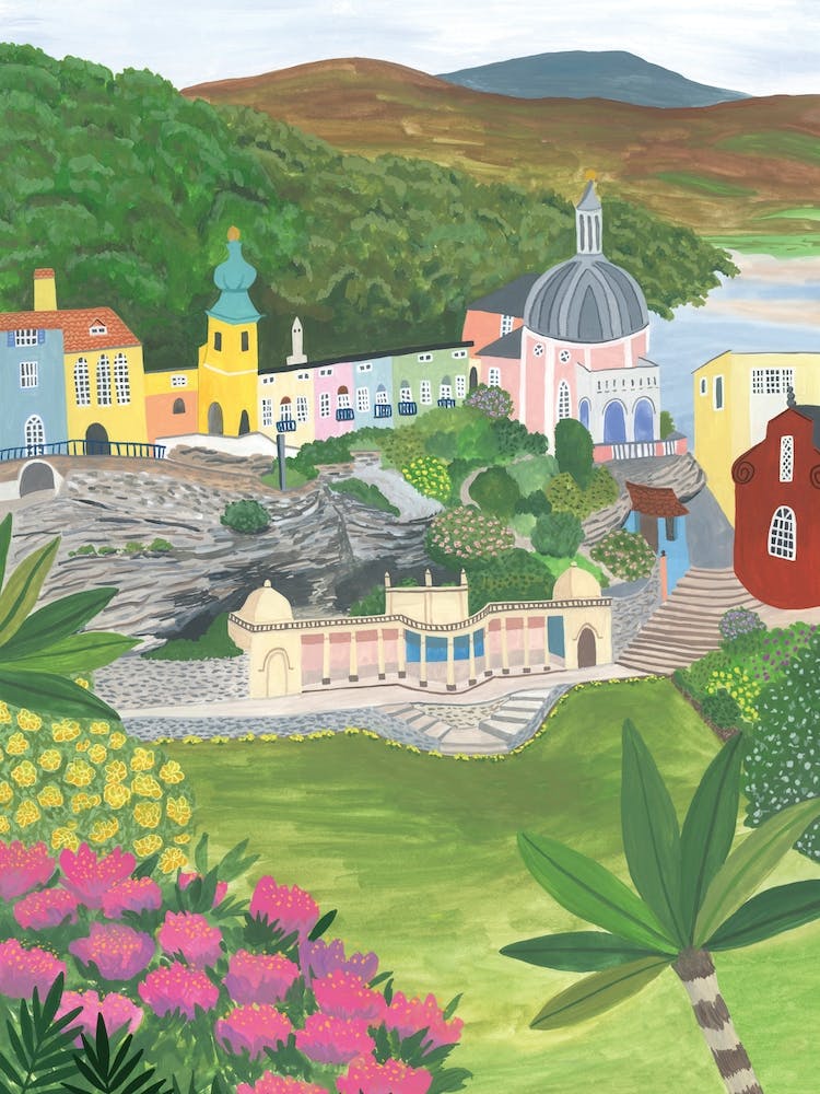 Portmeirion Village Painting