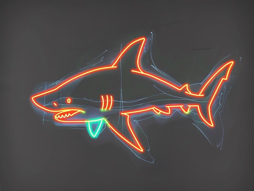 Orange Smooth Hammerhead Neon Shark 5