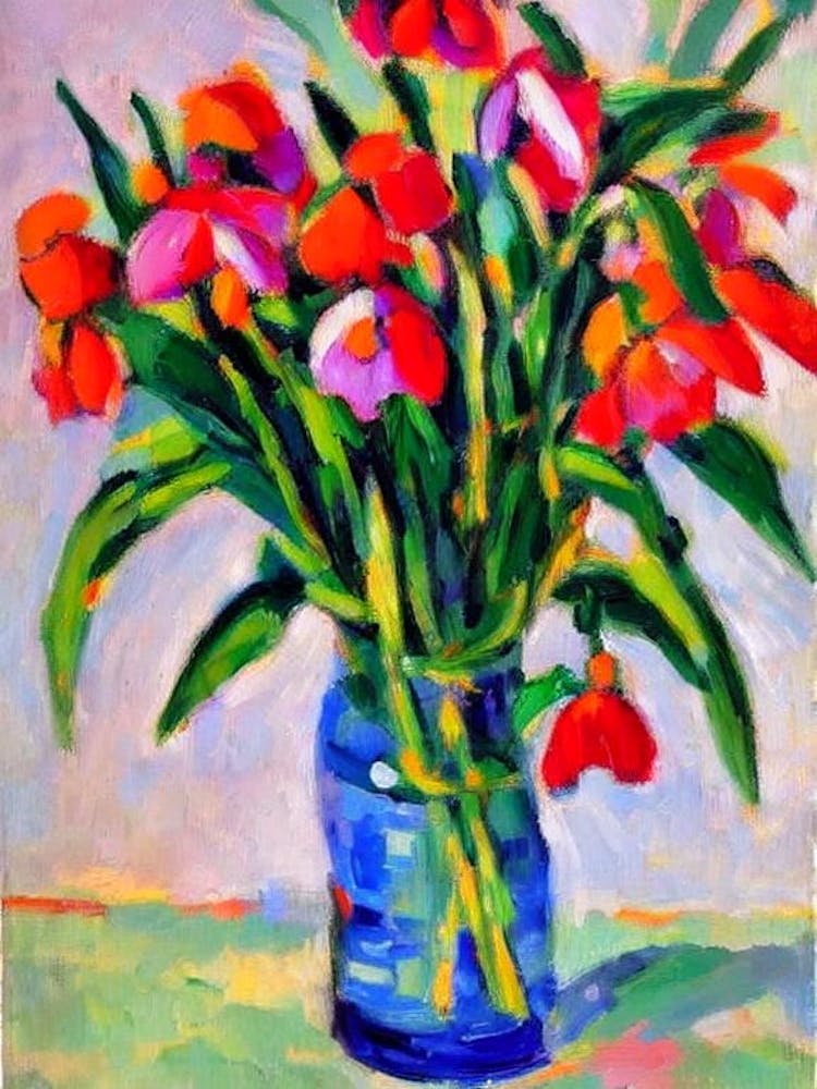 Snowdrop Floral Abstract Block Colour 1 Flower