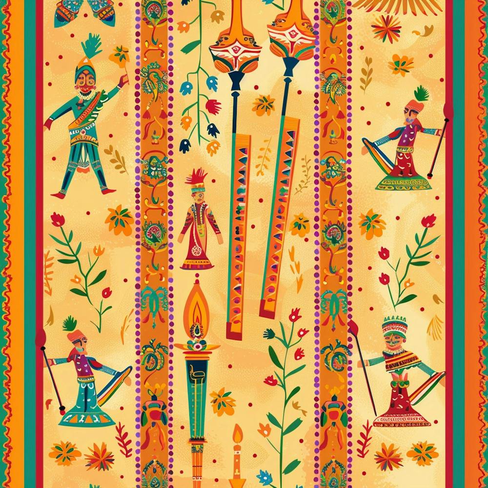 Navratri Themed Banner Texture With Dandiya Stic 17