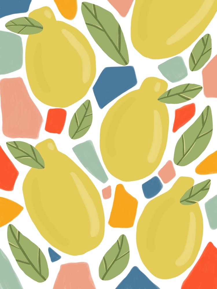 Terrazzo Leafy Lemons