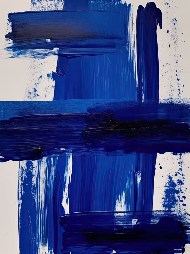 Blue Brush Strokes Abstract 7
