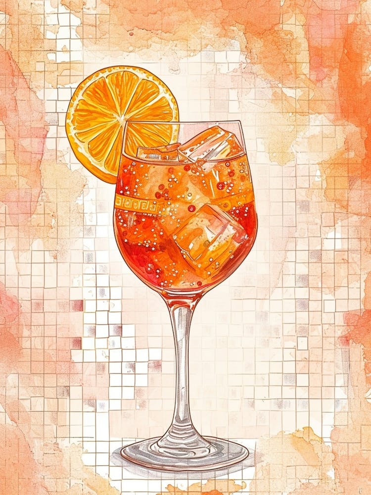 Aperol Spritz Tiled Illustration 2