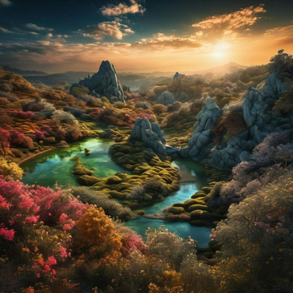 Sunset In The Mountains