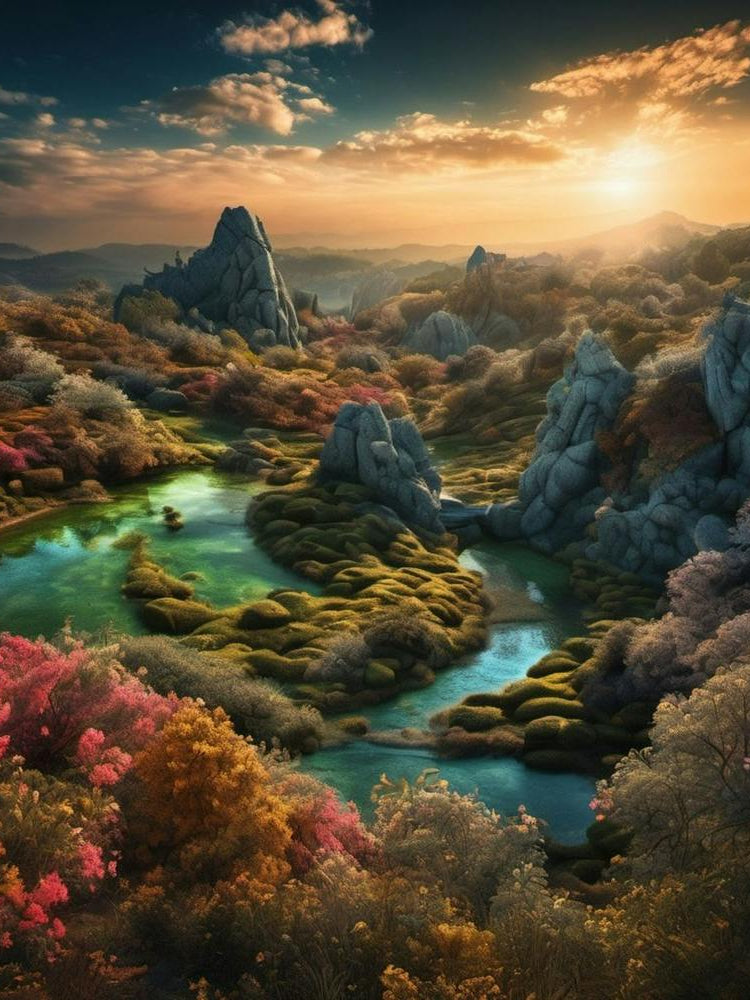 Sunset In The Mountains