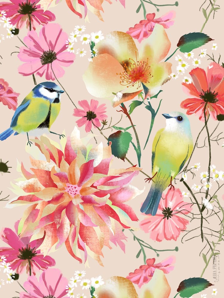 Spring Birdsong Flowers