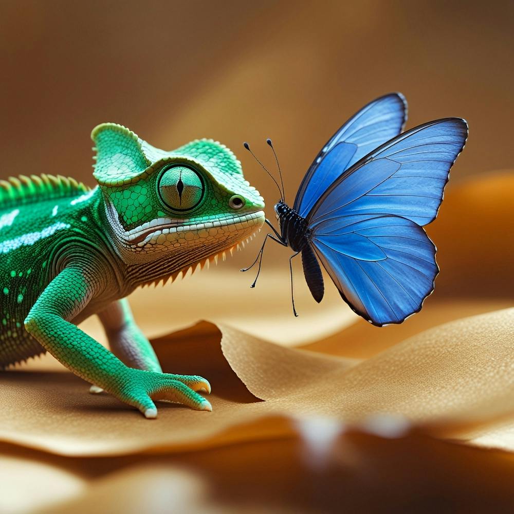 Chameleon And Butterfly 3