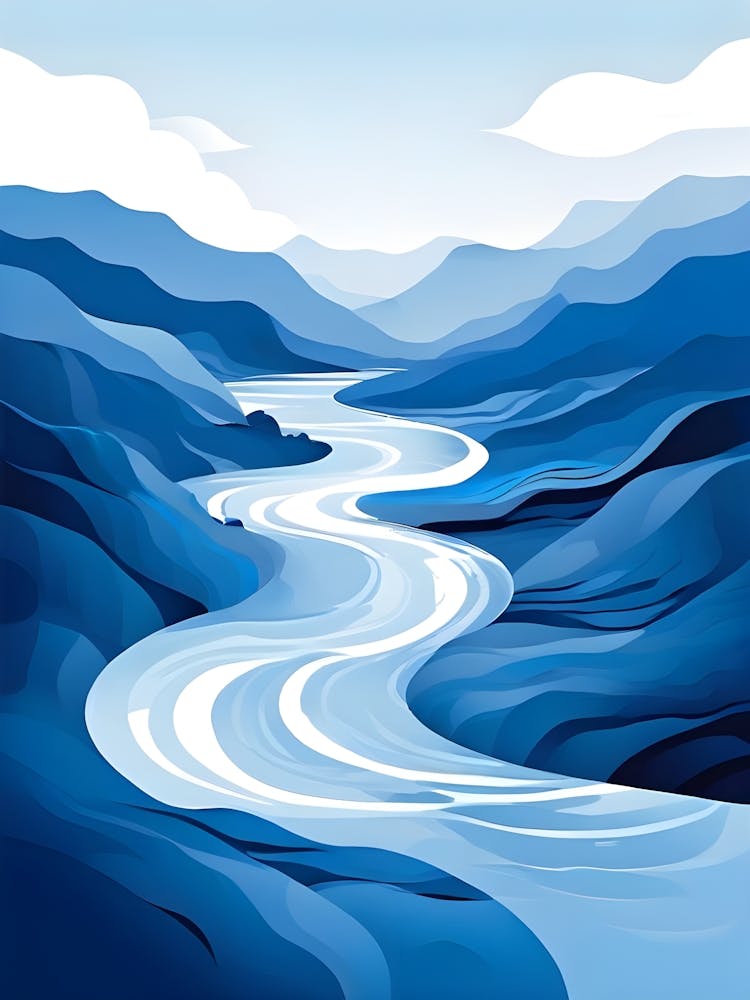 Blue River In The Mountains 2