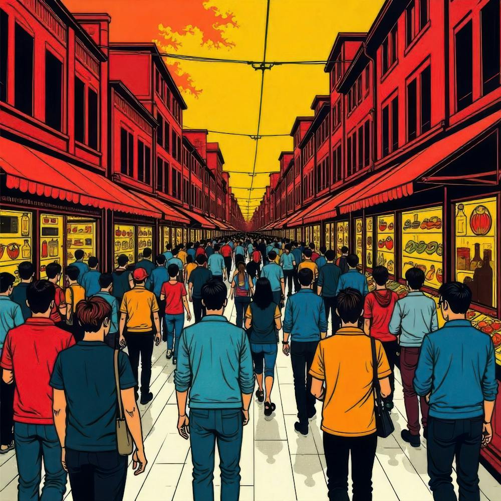 People In A Market