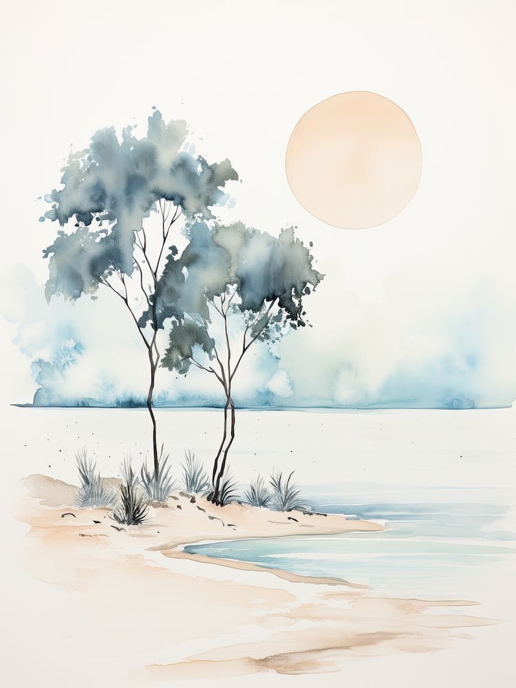 Watercolour Of Hyams Beach   New South Wales Australia 0