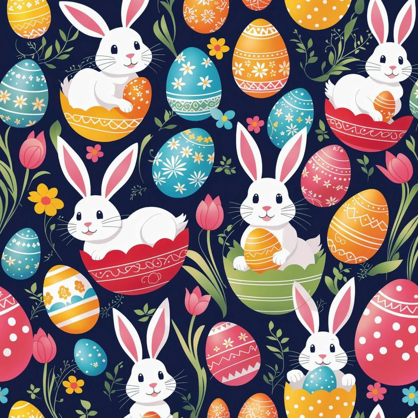Easter Bunny Seamless Pattern