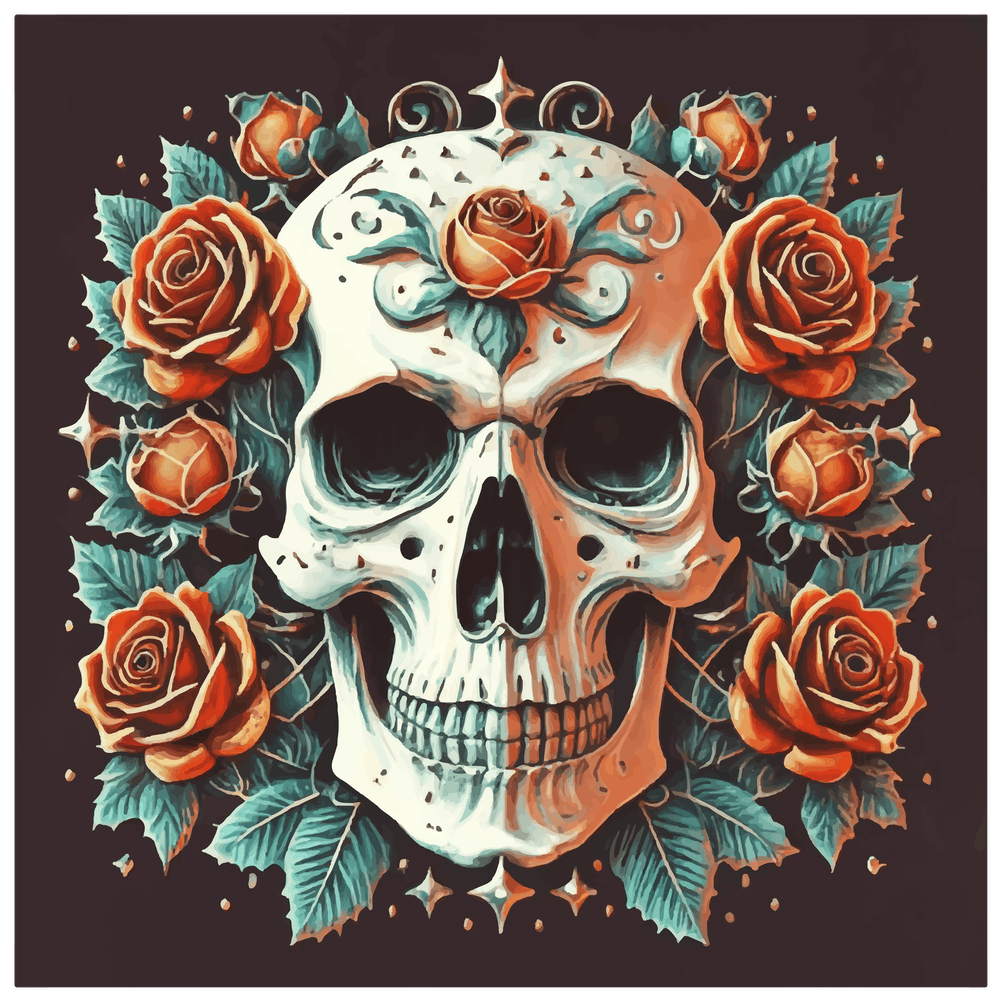 Skull With Roses