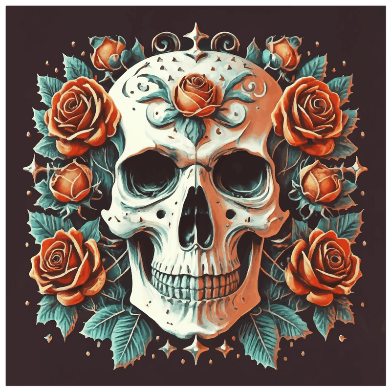 Skull With Roses