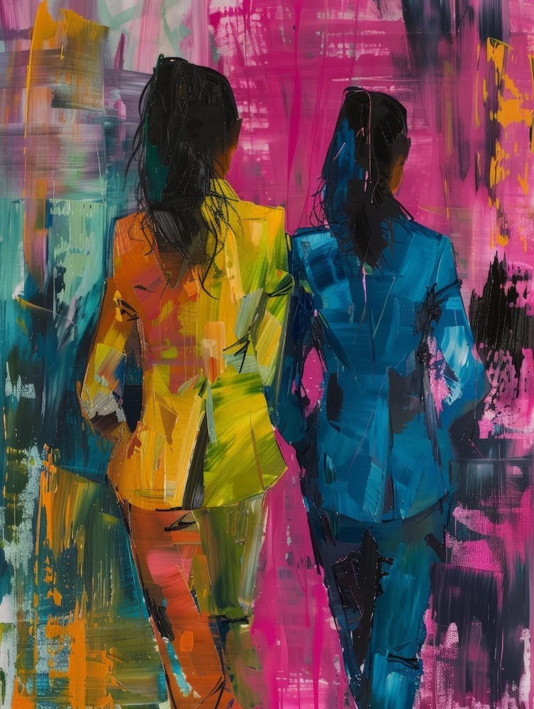 Two Women Walking 2
