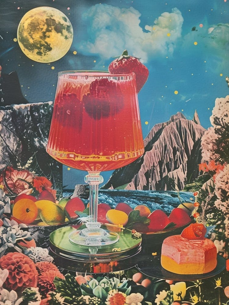 Red Fruity Jelly Retro Collage 1