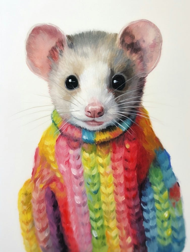 Baby Animal Wearing Sweater Ferret 1