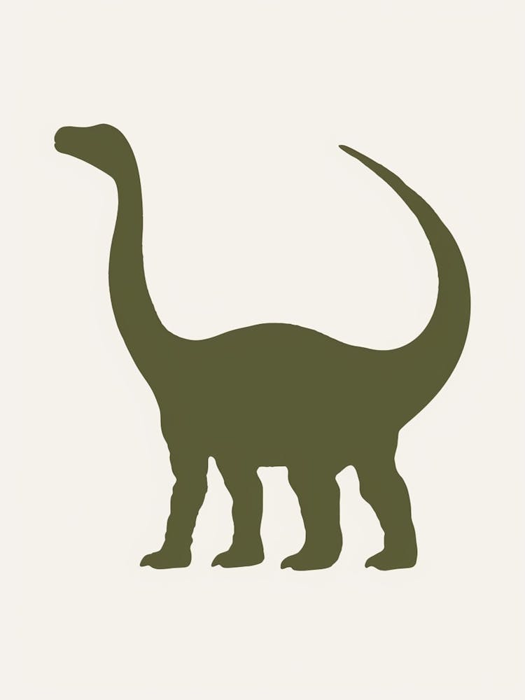 Olive Green Dinosaur Silhouette 2