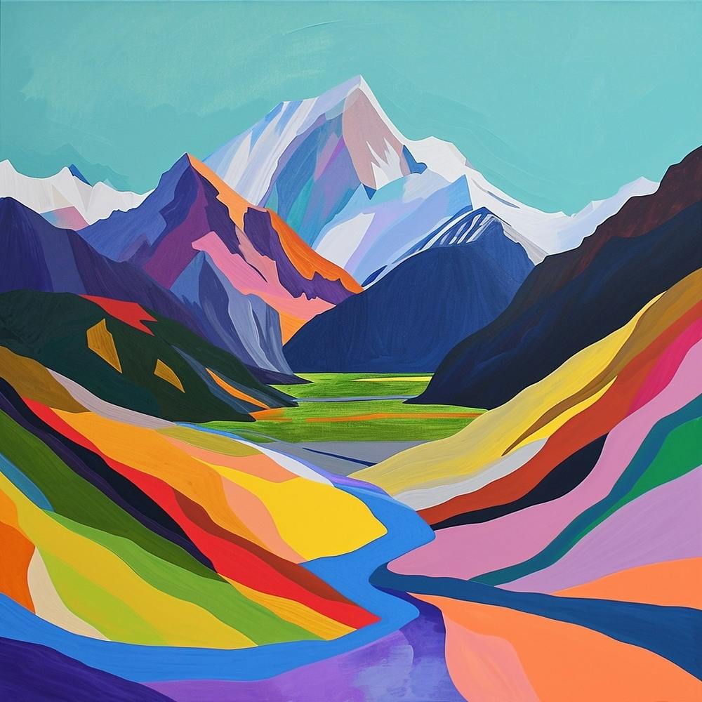 Colourful Abstract Aorak Imount Cook National Park New Zealand 3