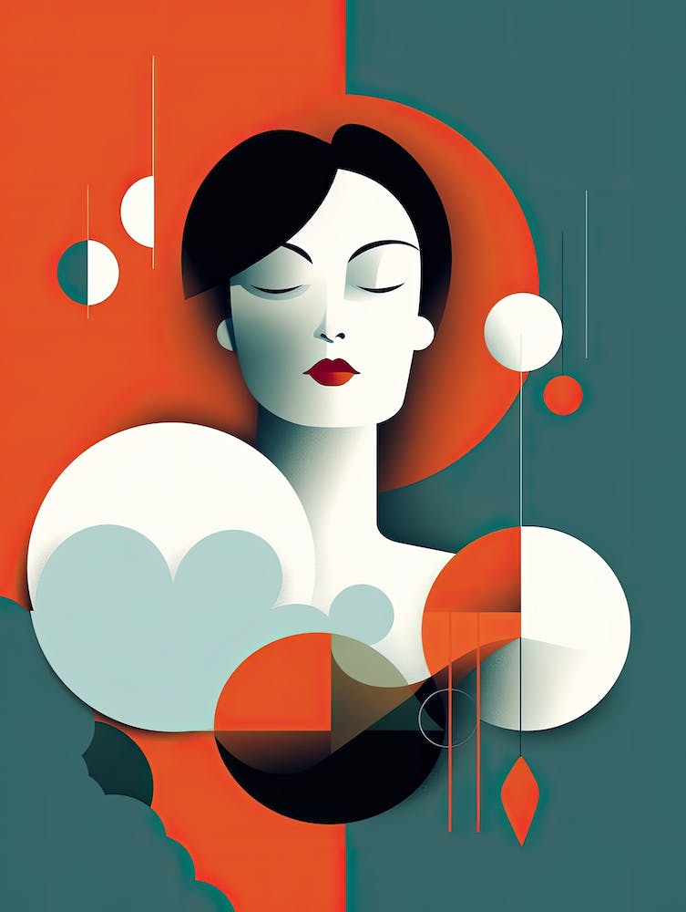 Minimalist Empowerment: Woman's Journey in Abstraction