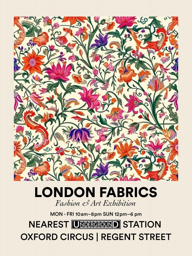 Poster Lily Lane London Fabrics Floral Pattern 6
